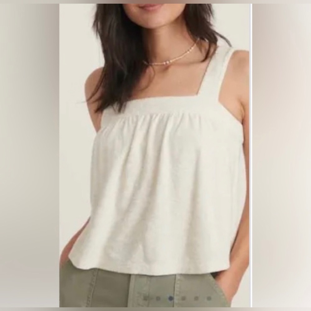 ☑️MARINE LAYER Terry Crop Tank Top sz L